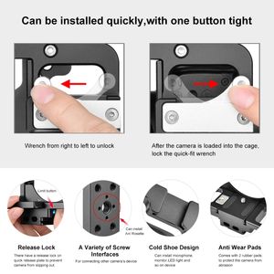 การปรับแต่งแท่นทําฟิล์มสําหรับ <span class=keywords><strong>Nikon</strong></span> Z6 / <span class=keywords><strong>Z7</strong></span> กรงป้องกันยอดนิยมอลูมิเนียมอัลลอยด์กล้อง Rig PULUZ กรงกล้องวิดีโอ - Product Image 4
