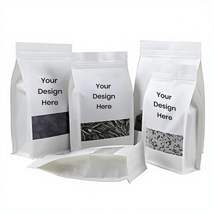 บรรจุภัณฑ์ถุงกระดาษคราฟท์สีขาว ย่อยสลายได้ ผลิตจากวัสดุรีไซเคิล ก้นแบน สำหรับอาหาร ถั่ว คุกกี้ ลูกอม ขนมอบ ชา แป้ง - Product Image 1