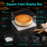 Boîte à pâtisserie jetable carrée transparente, écologique, à usage unique, de qualité alimentaire, pour sandwichs, pizzas, pains, emballage plat pour économiser sur les frais de livraison