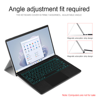 Keyboard Nirkabel dengan Lampu Latar dan Touchpad/Tempat Pensil 13 inci untuk Tablet Microsoft Surface Pro 9 8 Pro X