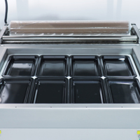 Machine d'emballage sous vide automatique électrique commerciale 760 pour plateaux de fruits, poulet, canard, poisson, viande cuite, produits alimentaires