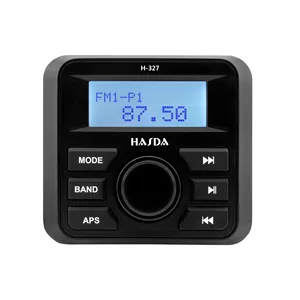 Marine accessories boat parts waterproof stereo H-327 FM AM IP66 player black chrome 3" LCD screen BT