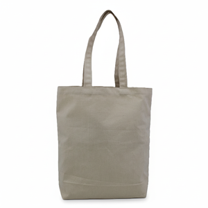 Bolso de mano promocional de lona natural para el mercado de comestibles, tela orgánica de algodón crudo natural plegable, liso, diseño personalizado, 10 OZ - Product Image 1