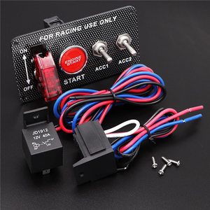 12V 4 en 1 Tart ar ngine Tart SH ush utton Earararbon Iber oggle gnignition Witch Anel para acacing ar - Product Image 2