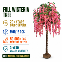 Arbre artificiel de glycine, fausses fleurs roses suspendues, longues fleurs en cascade, décoration pour mariage, événement, hôtel, jardin, usage commercial