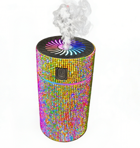 Diffuseur d'arômes USB mini pour bureau et maison, humidificateur d'air pour voiture avec lumière LED colorée et diamant rose, spray hydratant - Product Image 1