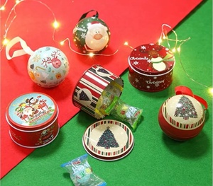 Thème de noël boîte en fer blanc petite quantité musicale cookie arbre étain nourriture noël boule rouge décorations emballage boîtes de conserve conteneurs - Product Image 2