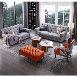 Nouveau mobilier de salon, ottoman rectangulaire de luxe en velours capitonné - Product Image 1