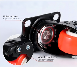 Ruedas Giratorias de Acero Negro de 1.5, 2 y 3 Pulgadas, Capacidad de Carga de 40 kg, para Muebles, Oficina, Escuela, Hospital - Product Image 2