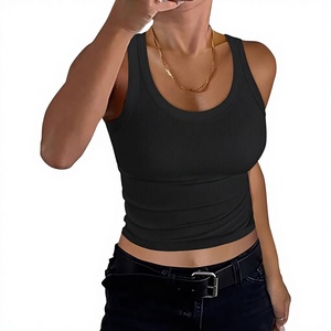 Camiseta sin mangas de punto sólido de calidad premium personalizada para mujer, informal, transpirable, de spandex y poliéster, para mujer - Product Image 6