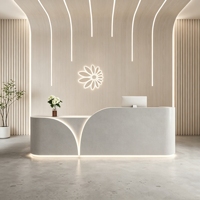 CR144 - Bande lumineuse LED incurvée élégante et durable en bois naturel de qualité supérieure pour bureau, hall d'accueil, salon de beauté
