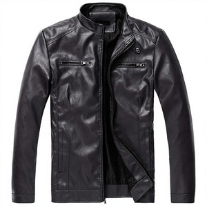 Most Popular Men's <b>Winter</b> Leather <b>Jacket</b> Hooded Windproof <b>Waterproof</b> Plain Dyed Coated High Quality New Design Wholesale - Product Image 3