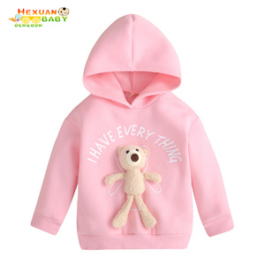 2024 autunno inverno neonato bambino bambino bambino bambine camicia con cappuccio per bambini bambini in tinta unita cotone felpa calda in pile vendita calda - Product Image 4