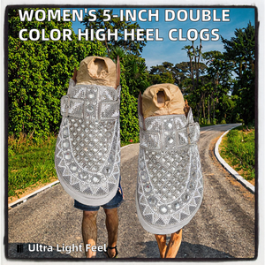 รองเท้าส้นสูงแบบปิดหัวเท้า ส้นสูง 5 นิ้ว สำหรับผู้หญิง รุ่นใหม่ สีทูโทน พื้นหนา น้ำหนักเบา พื้นรองเท้า EVA กันลื่น เหมาะสำหรับฤดูใบไม้ร่วง - Product Image 2