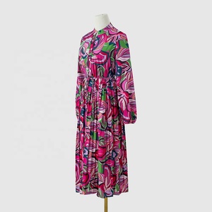 Women Longo Para Dama <strong>Boho</strong> <strong>Chic</strong> Printed Pleated Dress Casual Largos Para Mujer Elegantes Vestidos - Product Image 1