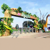 Fibre de verre Silicone caoutchouc dinosaure parc à thème entrée décoration personnalisée dinosaure jurassique parc d'attractions porte