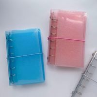 Carnet de notes/agenda A7 personnalisable en PVC transparent coloré avec reliure à 6 anneaux – Fournitures de bureau