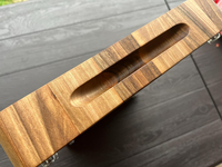 Planche à découper en noyer à grain traversant avec plateau en acier inoxydable, planche de boucher, planche à charcuterie
