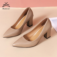 Nouvelles chaussures de bureau grande taille pour femmes escarpins en cuir à talons bas pour affaires chaussures à talons pour femmes chaussures à talons pour femmes