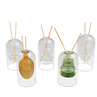 Diffuseur d'huiles essentielles de luxe sans flamme en verre borosilicate double couche, diffuseur de parfum d'intérieur, bâtonnets diffuseurs