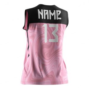 Camiseta Deportiva sin Mangas con Diseño Personalizado, Camiseta de Voleibol Rosa para Niñas, Jersey de Voleibol para Equipos - Product Image 6