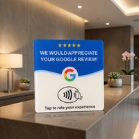 Carte de commentaires RFID NFC personnalisable en plastique avec puces NTAG213/NTAG215, évaluations 5 étoiles, taille/couleur/langue personnalisables