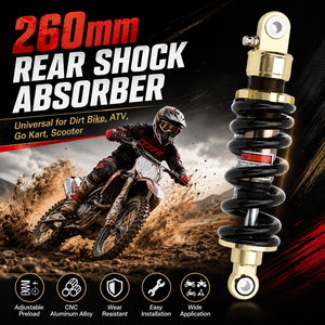 <span class=keywords><strong>Amortisseur</strong></span> arrière réglable pour moto 260 mm, suspension avec ressort de 11 mm pour moto tout-terrain 70-150cc, <span class=keywords><strong>quad</strong></span>, kart, scooter - Product Image 1