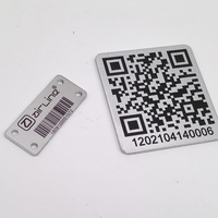 Étiquette d'identification en aluminium pour équipement avec numéro de série métallique, marquage laser, code QR, code-barres séquentiel, pour inventaire et gestion des actifs