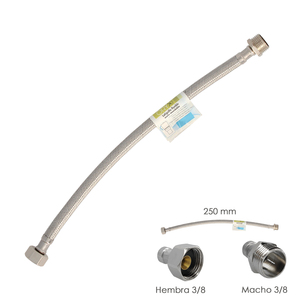 Tuyau flexible en acier inoxydable mâle 3/8 - femelle 3/8 - 250 mm - Product Image 1