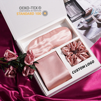 Ensemble De Luxe : Taie d'Oreiller 100 % Soie De Mûrier Satinée Et Chouchous Pour Cheveux En Soie