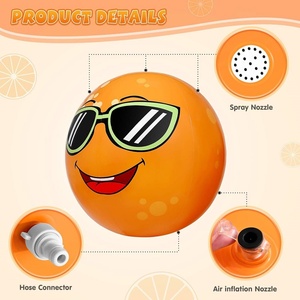 Pelota de Agua Inflable de PVC con Rociador Facial, 31.5cm, Reutilizable para Jugar en el Césped de Verano, Rociador de Jardín, Pelota de Playa, se Conecta a la Manguera del Jardín - Product Image 4