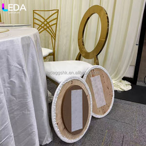 Silla de Comedor Redonda de Acero Inoxidable Dorado Moderno para Fiestas y Banquetes, Muebles de Lujo LEDA, para Hoteles, Bodas y Eventos - Product Image 3