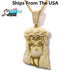 Tianyu Hip Hop Jesús colgante joyería de gama alta cadena de cuerda 925 Plata chapado en oro Iced Out gran Moissanite Jesús colgante para hombres - Product Image 3