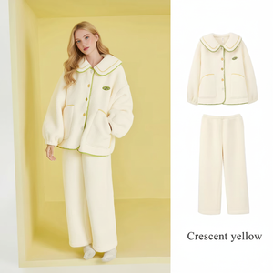 Nuovo <span class=keywords><strong>Pigiama</strong></span> <span class=keywords><strong>Oversize</strong></span> in Pile Termico Caldo con Logo Personalizzato e Motivo a Quadri per <span class=keywords><strong>Donna</strong></span>, Autunno e Inverno - Product Image 2