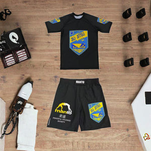 ชุดต่อสู้ MMA สำหรับผู้ชายรุ่นสั่งทำพิเศษ ปี 2025 ชุดรัดกล้ามเนื้อ กางเกงขาสั้น สำหรับยิวยิตสูและกราปลิง ผลิตจากผ้าสแปนเด็กซ์/โพลีเอสเตอร์ 150gsm/200gsm แบบดิจิตอล OEM - Product Image 3