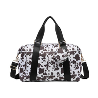 Sac de voyage en néoprène personnalisé avec motif léopard à pois, lavable, pour le sport, les voyages, le bricolage