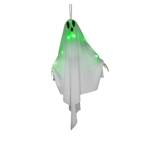 Fantasma Luminoso de Halloween y Pascua, Pequeño, Colgante, con Luz Verde, Multiexpresión, Decoración para Exteriores, Patio, Parque de Atracciones - Product Image 6