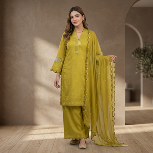 Precious Color Grace Full New Design <b>Fur</b> V Neck Style 3 Piece Salwar Kameez Winter Party Reasonable Price - Product Image 1