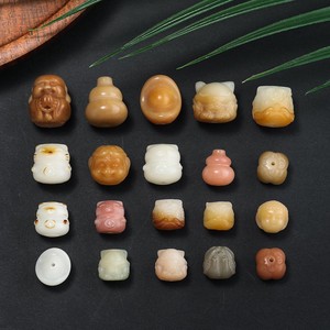Bodhi Root Carving Loose Beads Mixed Shapes Totem Pattern for <b>Bracelet</b> Making Pearlescent Treatment Jinhua Origin AC4012 - Product Image 1