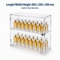 Vitrine de Comptoir Moderne en Acrylique Calic pour 24 Flacons de Parfum, Transparente, Verrouillable, Taille Personnalisée, OEM