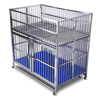Cage modulaire double couche en acier inoxydable ou en fer avec lit amovible, grand mobilier de niche pour chien d'intérieur à usage domestique