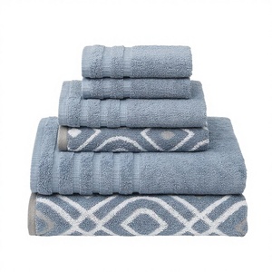 Luxury Woven Solid Color Square Adult Hotel <b>Bath</b> <b>Towel</b> <b>Set</b> 100% Cotton Quick-Dry Custom Branding Options Wholesale - Product Image 2