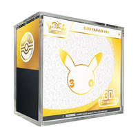 Vitrine en acrylique transparente Jinda Factory Direct pour jeu de cartes à collectionner TCG, édition 30e anniversaire, avec couvercles magnétiques