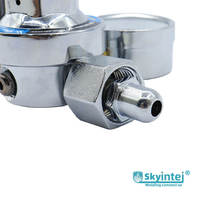 Regulator Argon CO2 dengan Flowmeter CGA580 Pengukur Aliran Gas yang Dapat Disesuaikan dengan Katup ON/OFF untuk Aksesori Pengelasan TIG MIG