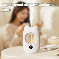 Mini diffuseur d'huiles essentielles en forme de chat de 50 ml avec 7 réglages ajustables et une surface de couverture de 100 mètres carrés