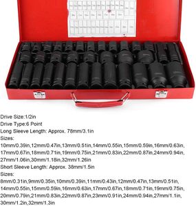 <span class=keywords><strong>Set</strong></span> di 35 Pezzi di Utensili per Riparazione Auto da 1/2 Pollice con Bussole Esagonali e Chiave a Cricchetto a Impatto - Product Image 4