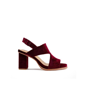 Sandali in velluto a punta aperta personalizzati <span class=keywords><strong>con</strong></span> tacco alto invernale in morbida pelle da esterno <span class=keywords><strong>con</strong></span> comodo tacco a blocchi stile Sexy - Product Image 1