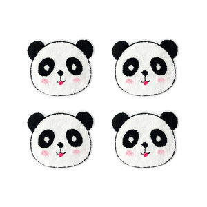 3D Black and White Series Embroidered Iron-On <strong>Patch</strong> Handmade Felt <strong>Panda</strong> Pineapple for Clothing and Bags Chenille Fabric - Product Image 1