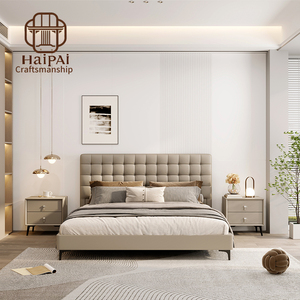 <span class=keywords><strong>Cama</strong></span> Moderna <span class=keywords><strong>Minimalista</strong></span> con Tapicería de Cuero Genuino o Tela, Estructura de Madera Maciza con Función de Almacenamiento, <span class=keywords><strong>Base</strong></span> de <span class=keywords><strong>Cama</strong></span> de Lujo - Product Image 2