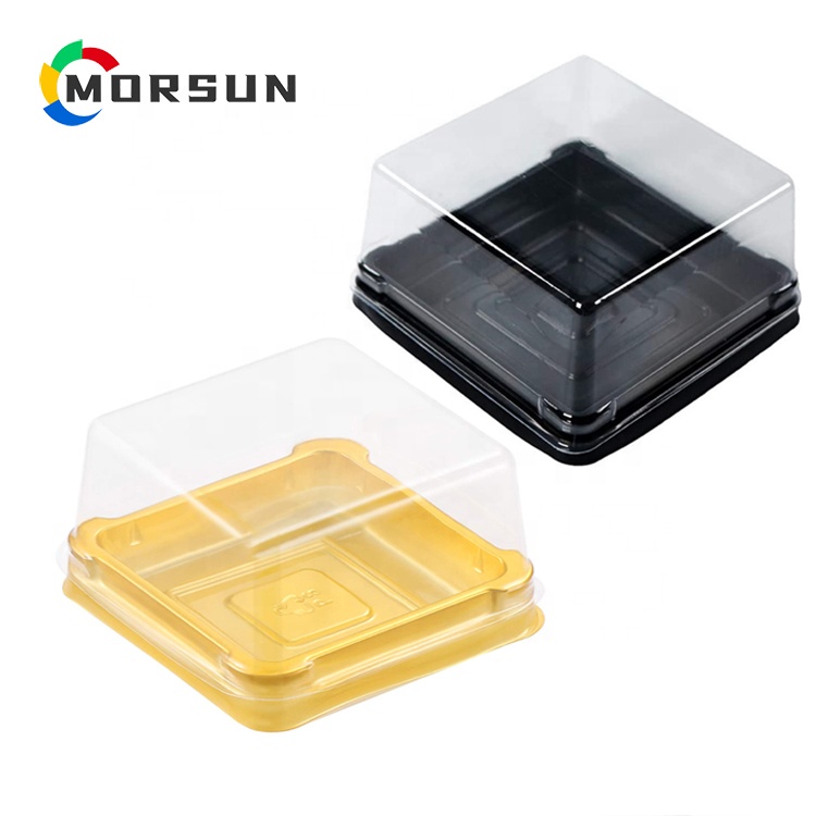 Черная подставка для кексов MorSun 100 г, коробка для кексов с золотым пластиковым дном, коробка для маффинов, хлебобулочный магазин, распродажа, коробка с плоским верхом